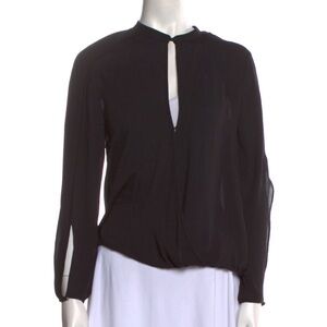 Halston Heritage size 12 open sleeve v neck blouse